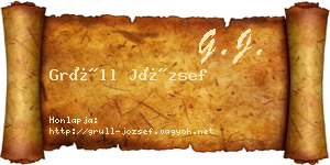 Grüll József névjegykártya